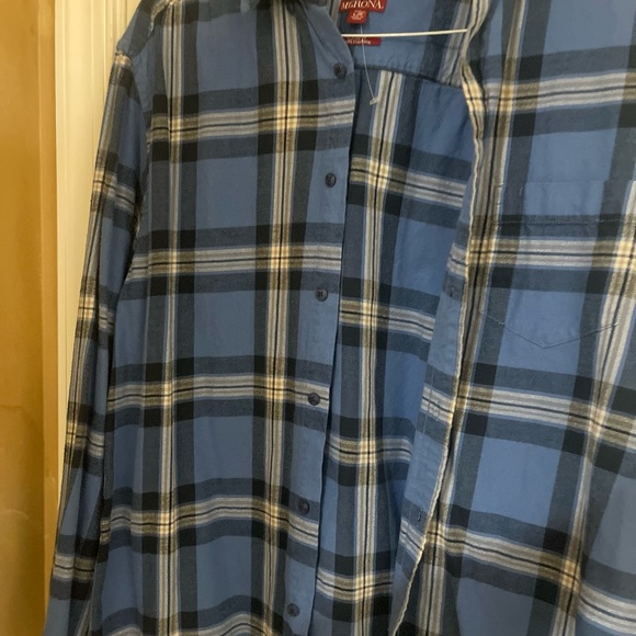 Sale‼️Merona Flannel   button down Blue Shirt by -Size Large-Preowned - Picture 10 of 14